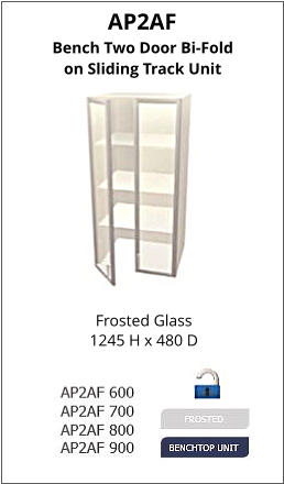 AP2AF Bench Two Door Bi-Fold on Sliding Track Unit Frosted Glass 1245 H x 480 D