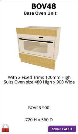 With 2 Fixed Trims 120mm High Suits Oven size 480 High x 900 Wide  720 H x 560 D BOV48 Base Oven Unit