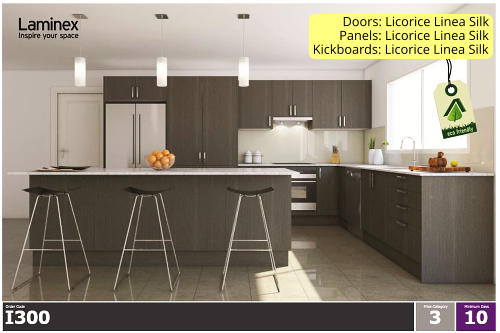 Doors: Licorice Linea Silk         Panels: Licorice Linea Silk Kickboards: Licorice Linea Silk