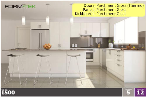 Doors: Parchment Gloss (Thermo)         Panels: Parchment Gloss Kickboards: Parchment Gloss